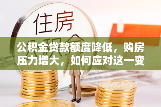 循化公积金贷款额度降低，购房压力增大，如何应对这一变化？
