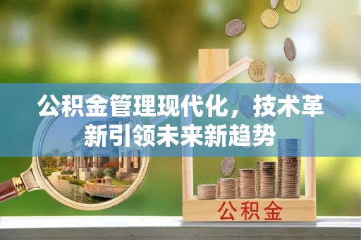 循化公积金管理现代化，技术革新引领未来新趋势