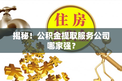 循化揭秘！公积金提取服务公司哪家强？