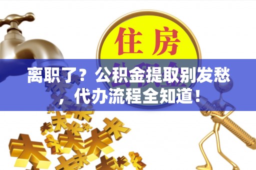 循化离职了？公积金提取别发愁，代办流程全知道！