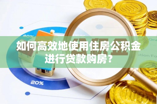 循化如何高效地使用住房公积金进行贷款购房？